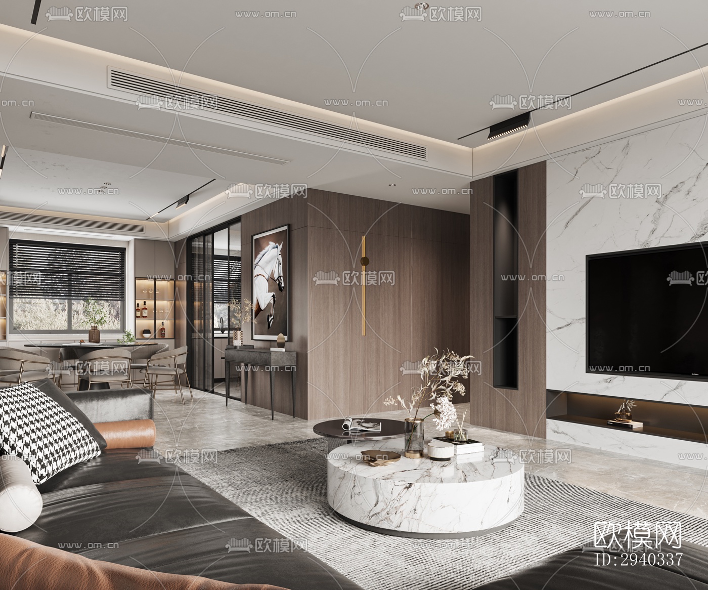 现代平层效果图下载（渲染图5）