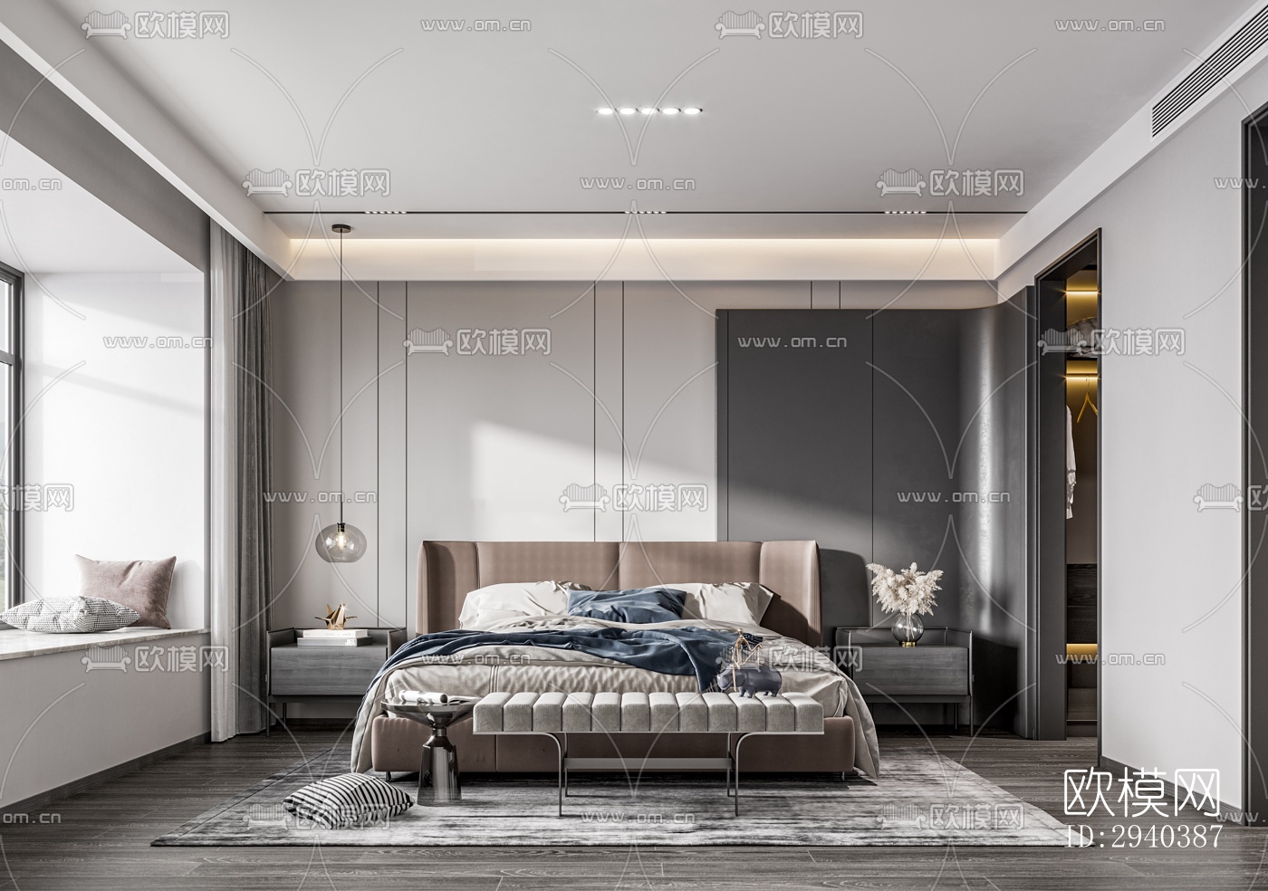 现代平层效果图下载（渲染图8）