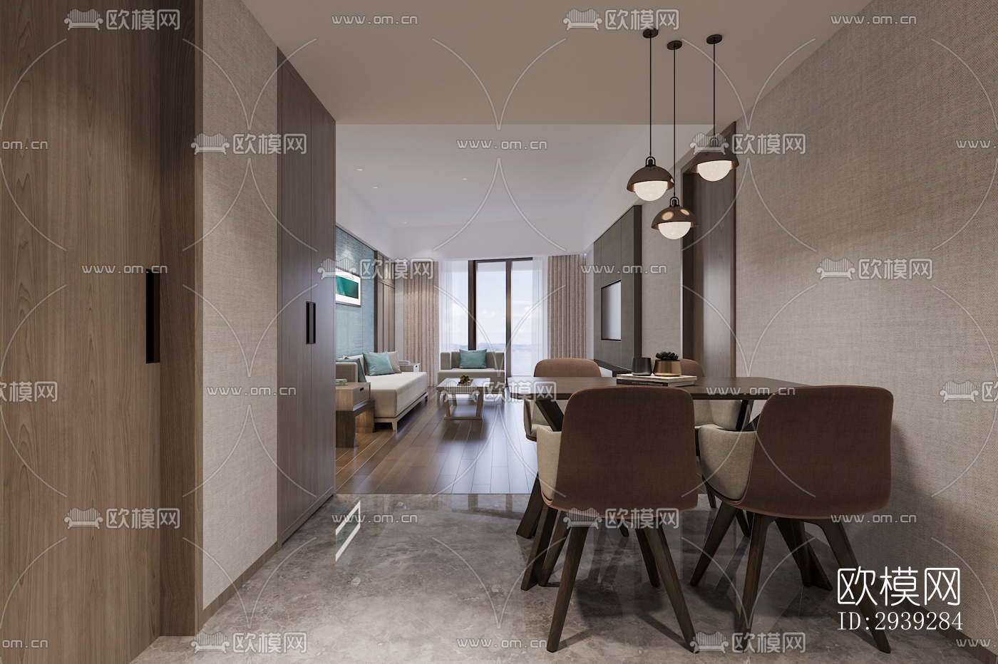 新中式酒店民宿效果图下载（渲染图7）