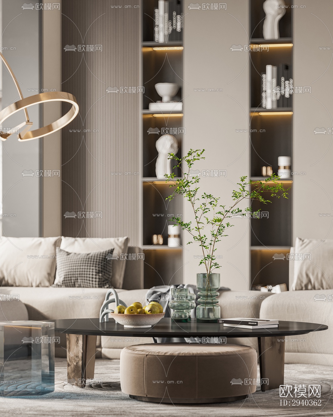 现代平层效果图下载（渲染图8）