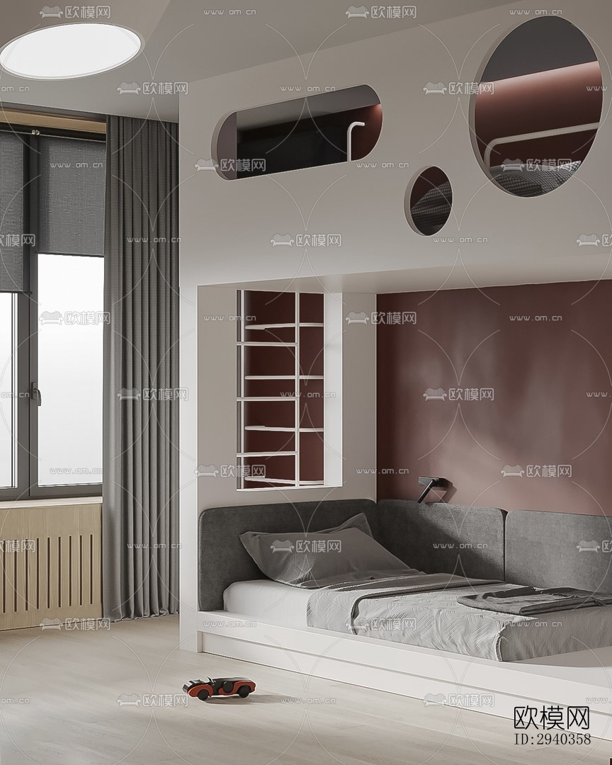 现代平层效果图下载（渲染图17）