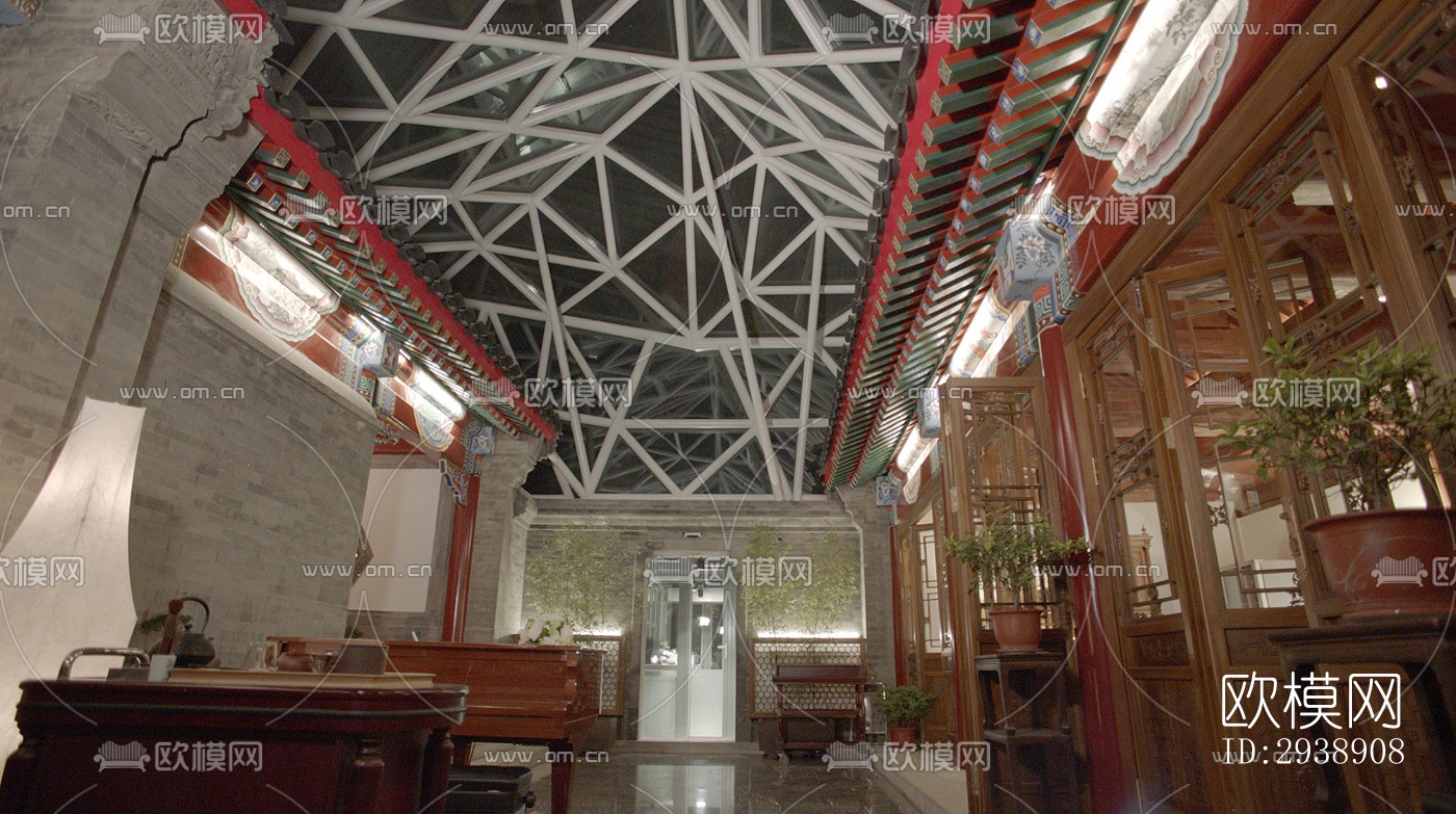 中式酒店民宿效果图下载（渲染图3）