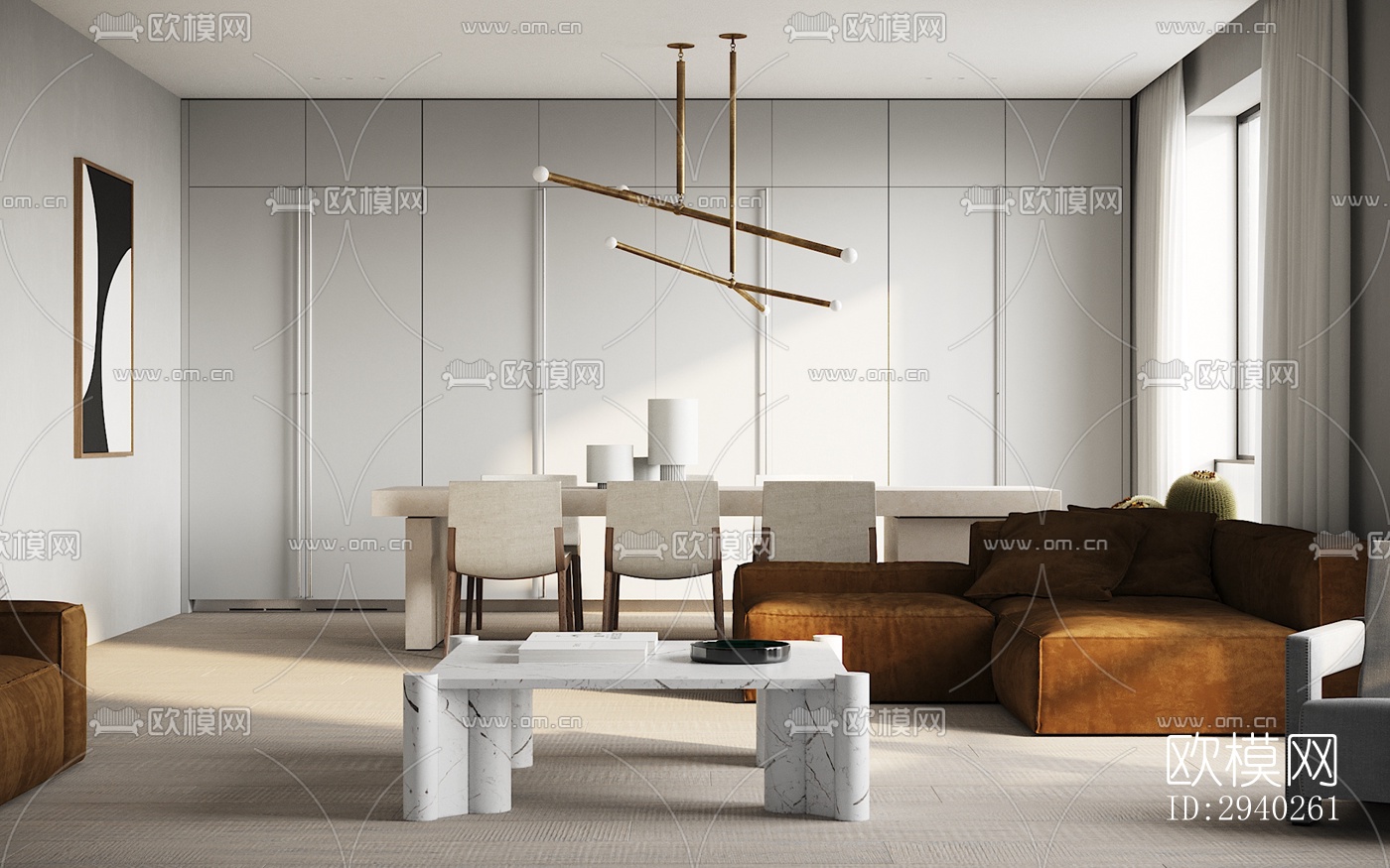 现代平层效果图下载（渲染图13）