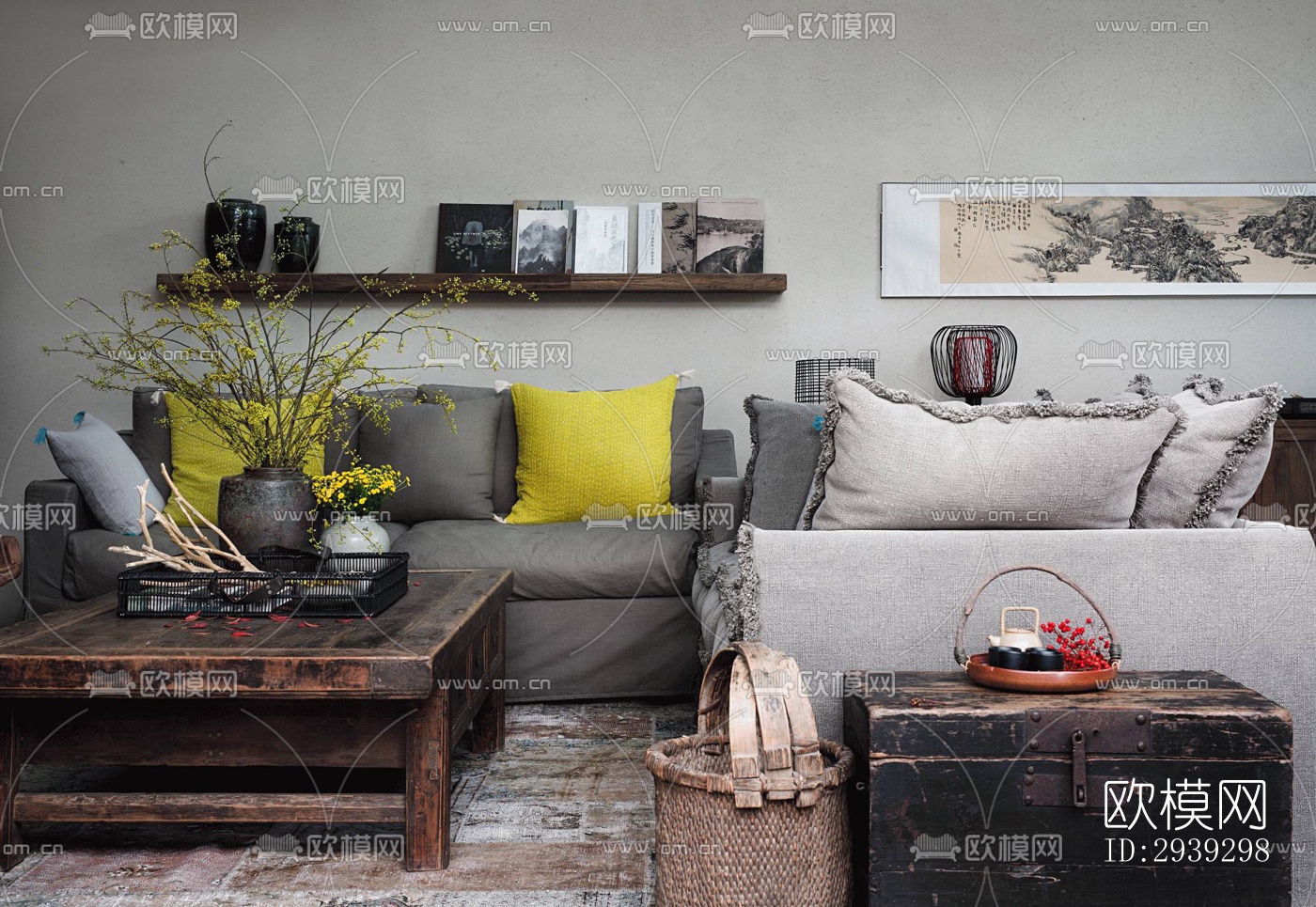 新中式酒店民宿效果图下载（渲染图4）