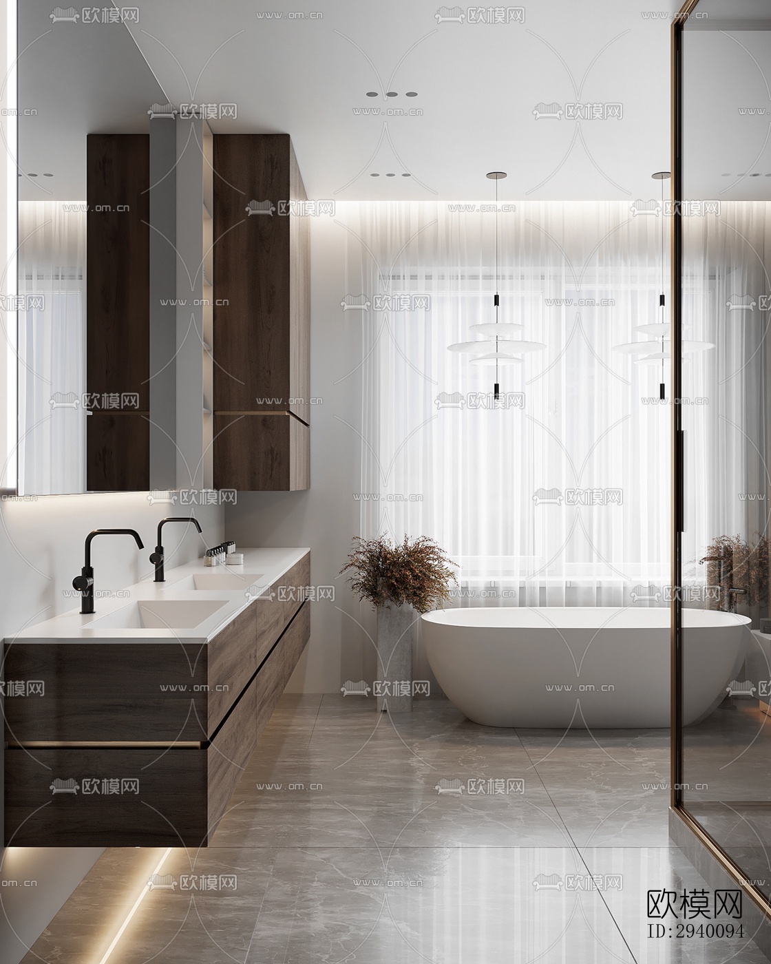 北欧平层效果图下载（渲染图1）