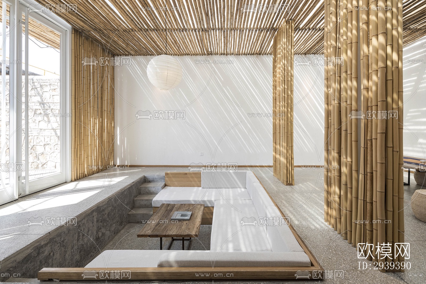 新中式酒店民宿效果图下载（渲染图4）