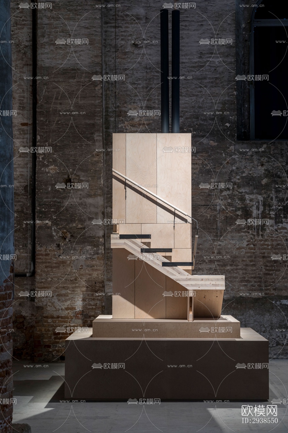 工业风展览展厅效果图下载（渲染图3）