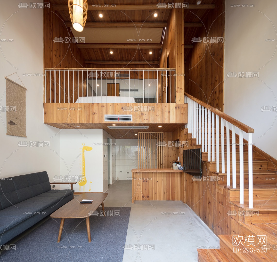 现代酒店民宿效果图下载（渲染图2）