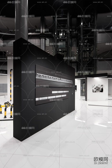高级灰展览展厅效果图下载(渲染图18)