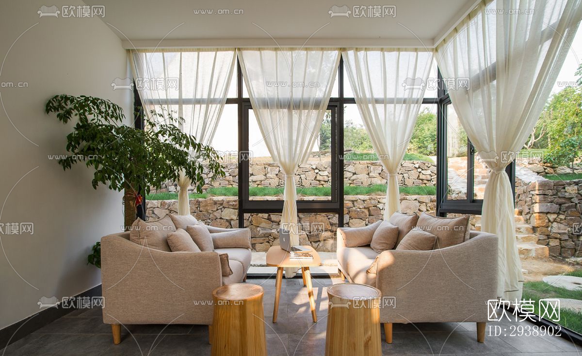 中式酒店民宿效果图下载（渲染图7）