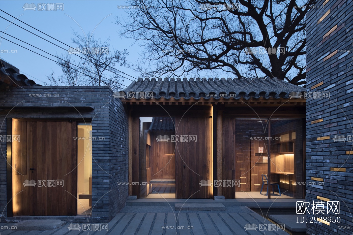 中式酒店民宿效果图下载（渲染图14）