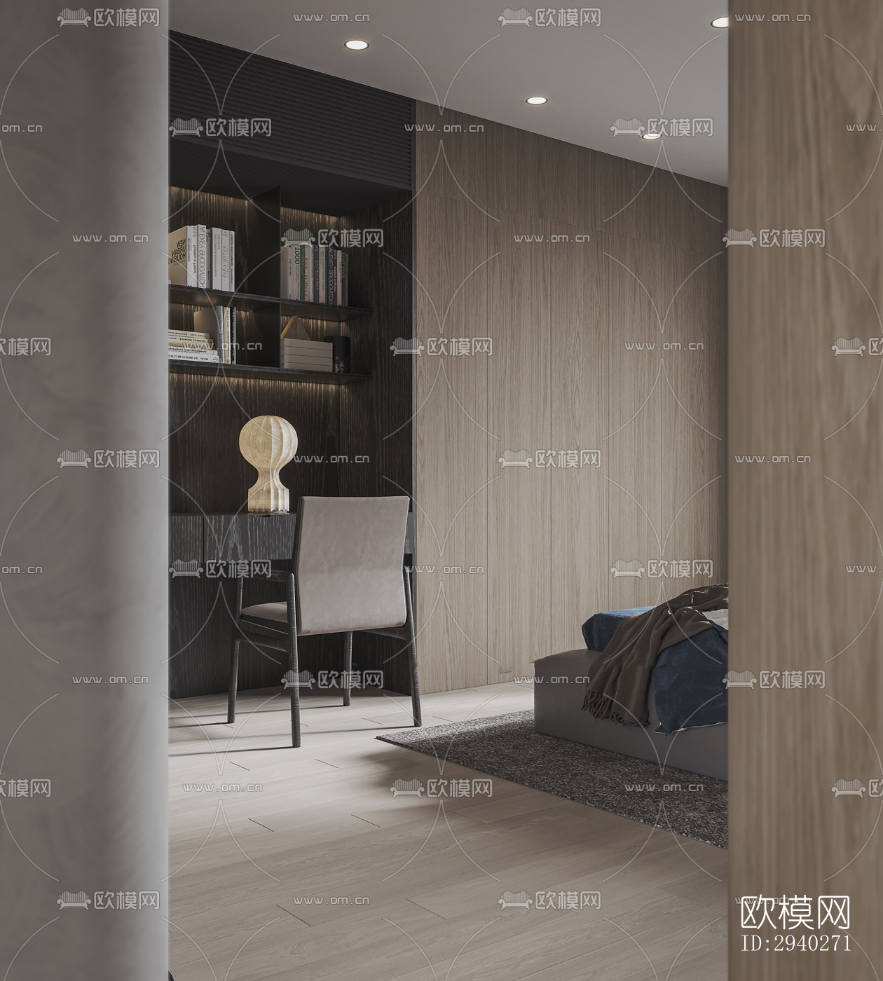 现代平层效果图下载（渲染图4）