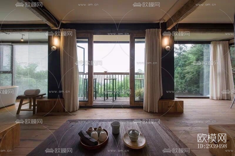 现代酒店民宿效果图下载（渲染图10）