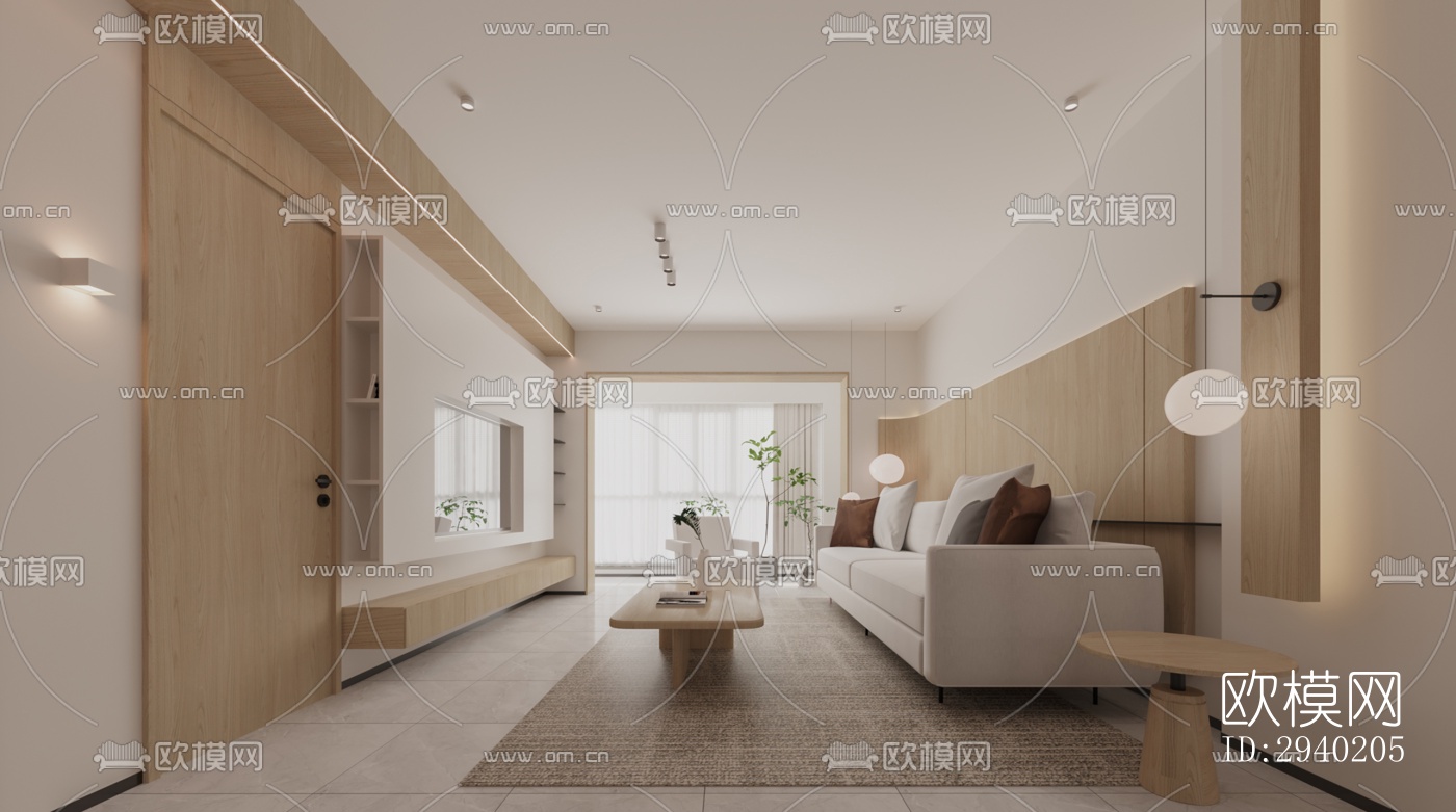 日式平层效果图下载（渲染图12）