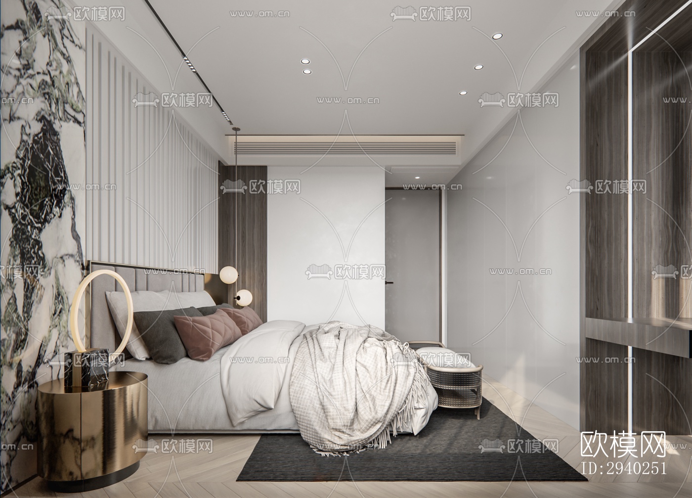 法式平层效果图下载（渲染图6）