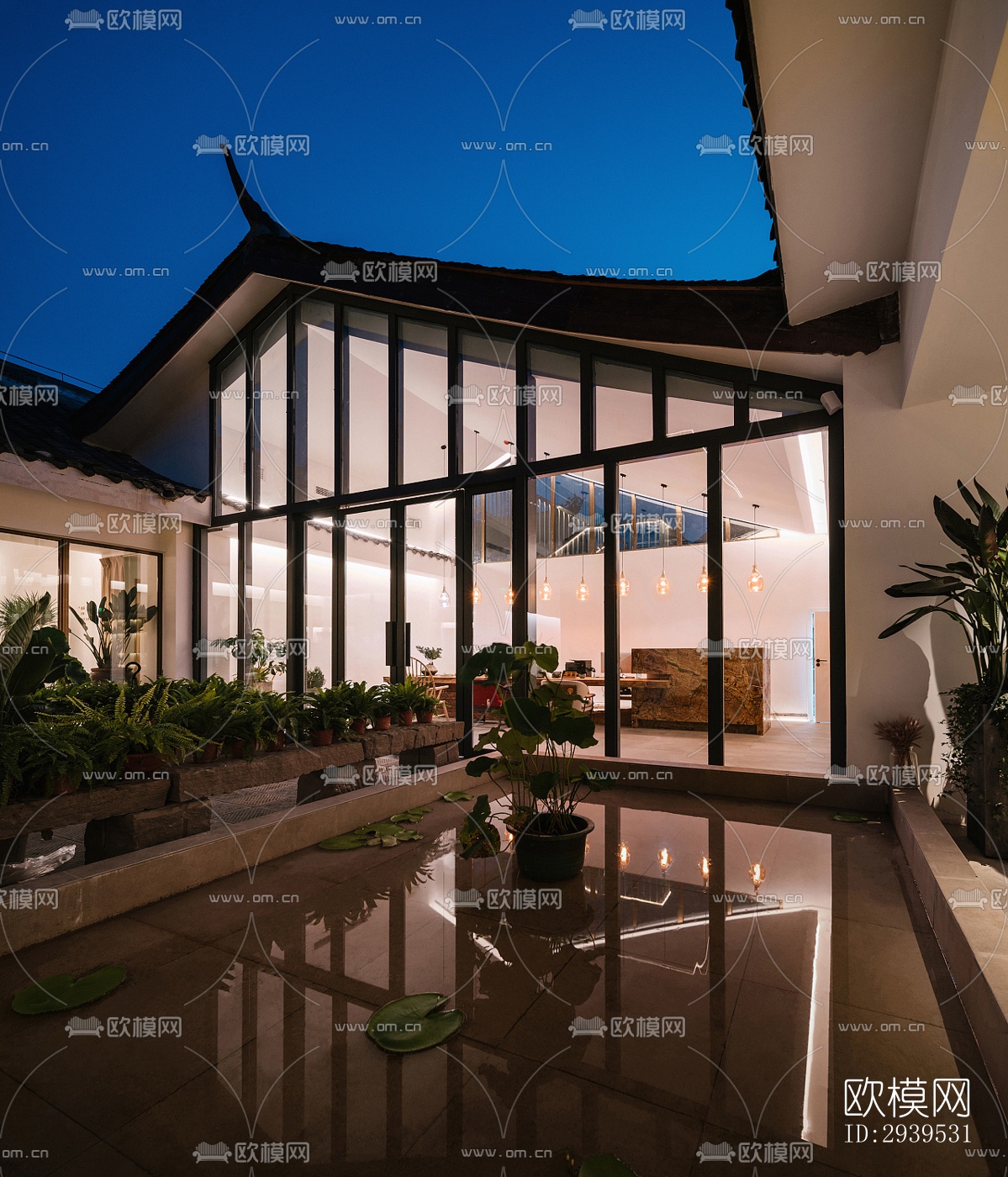 现代酒店民宿效果图下载（渲染图7）