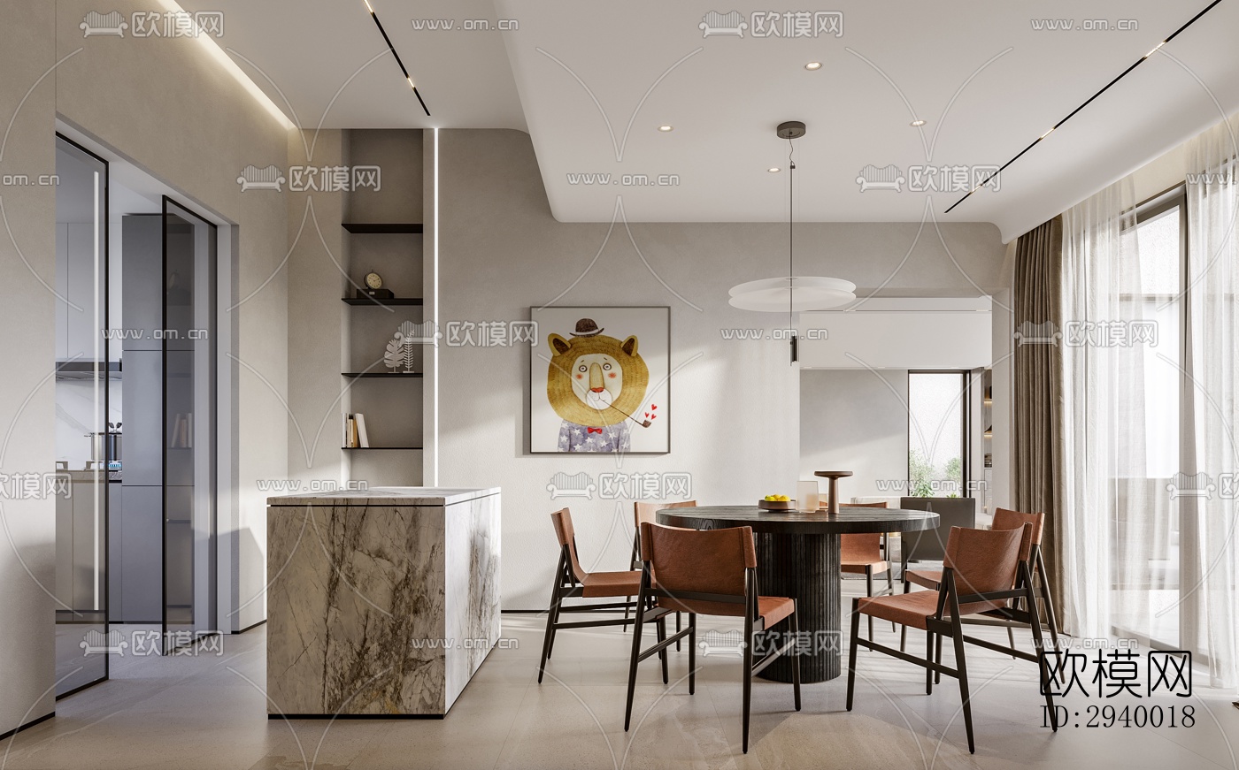 侘寂平层效果图下载（渲染图15）