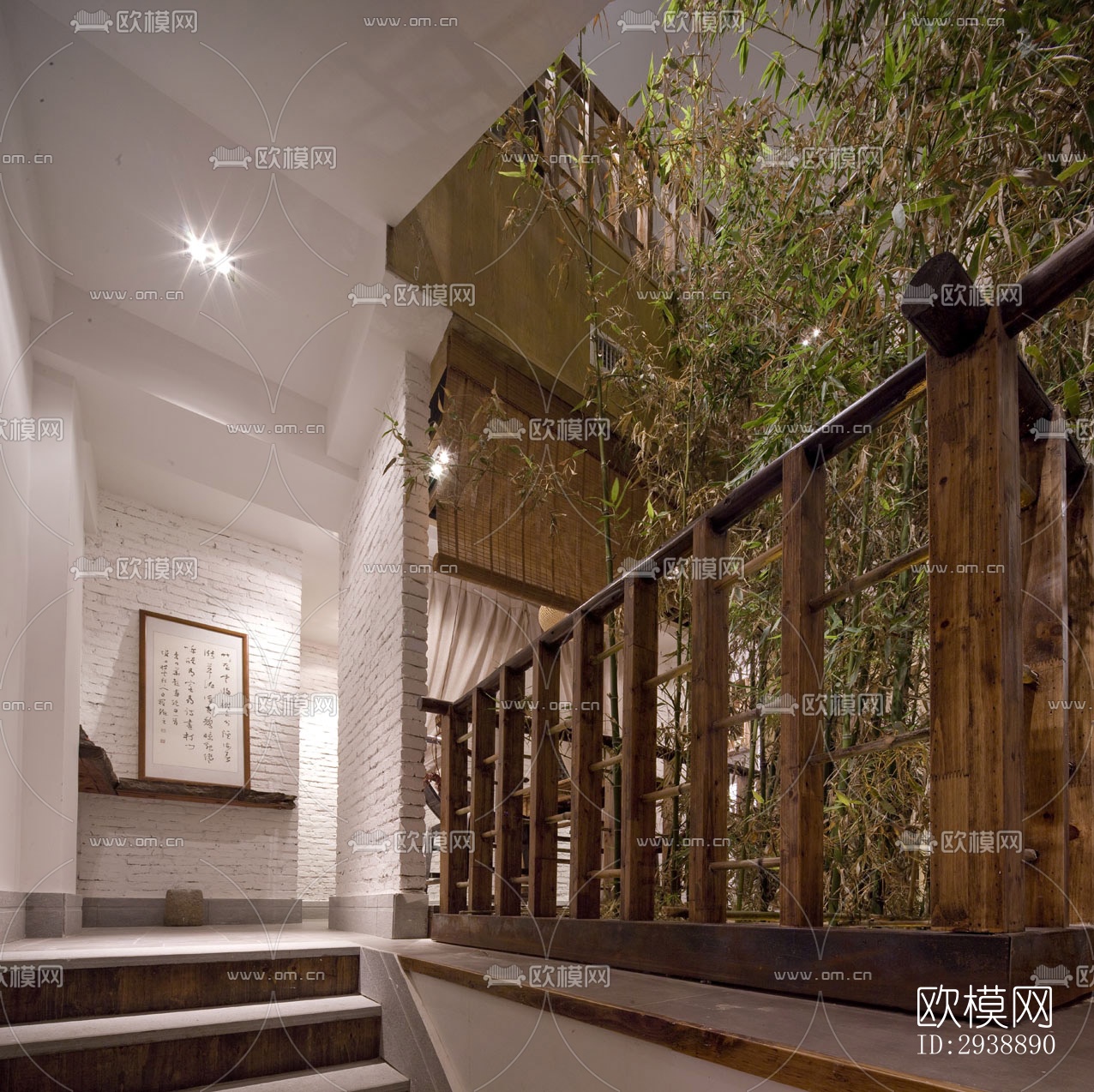 中式酒店民宿效果图下载（渲染图12）