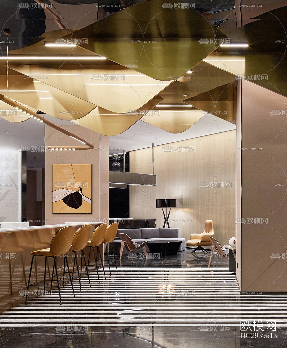 现代酒店民宿效果图下载（渲染图6）