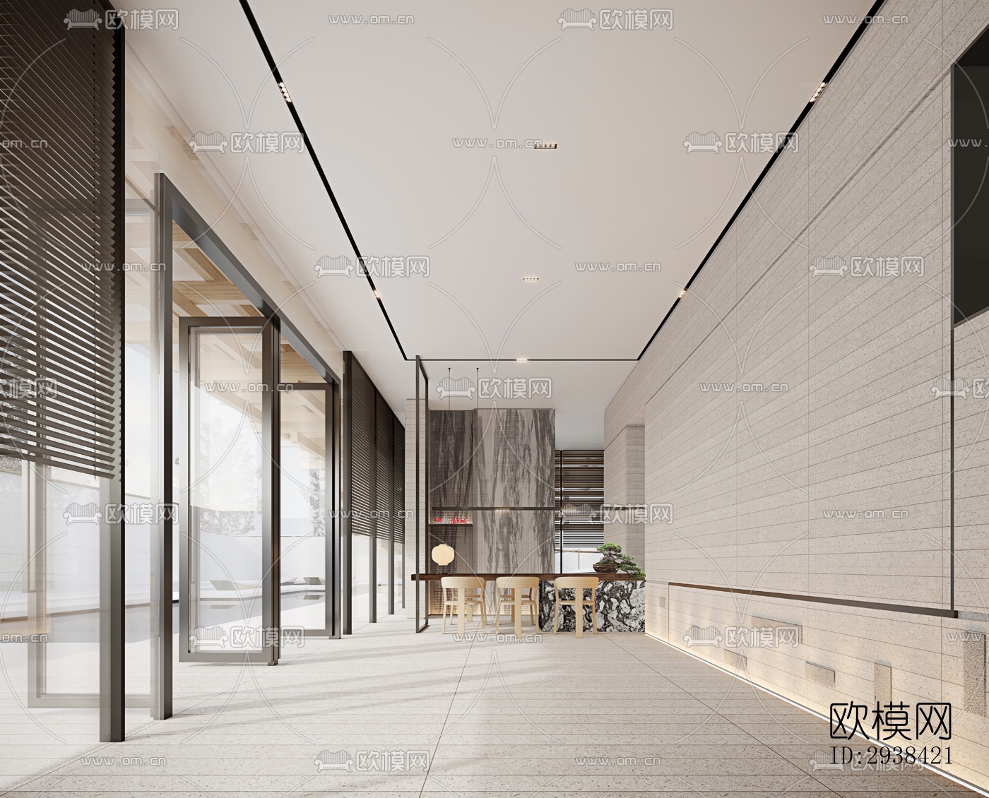 新中式售楼处效果图下载（渲染图13）