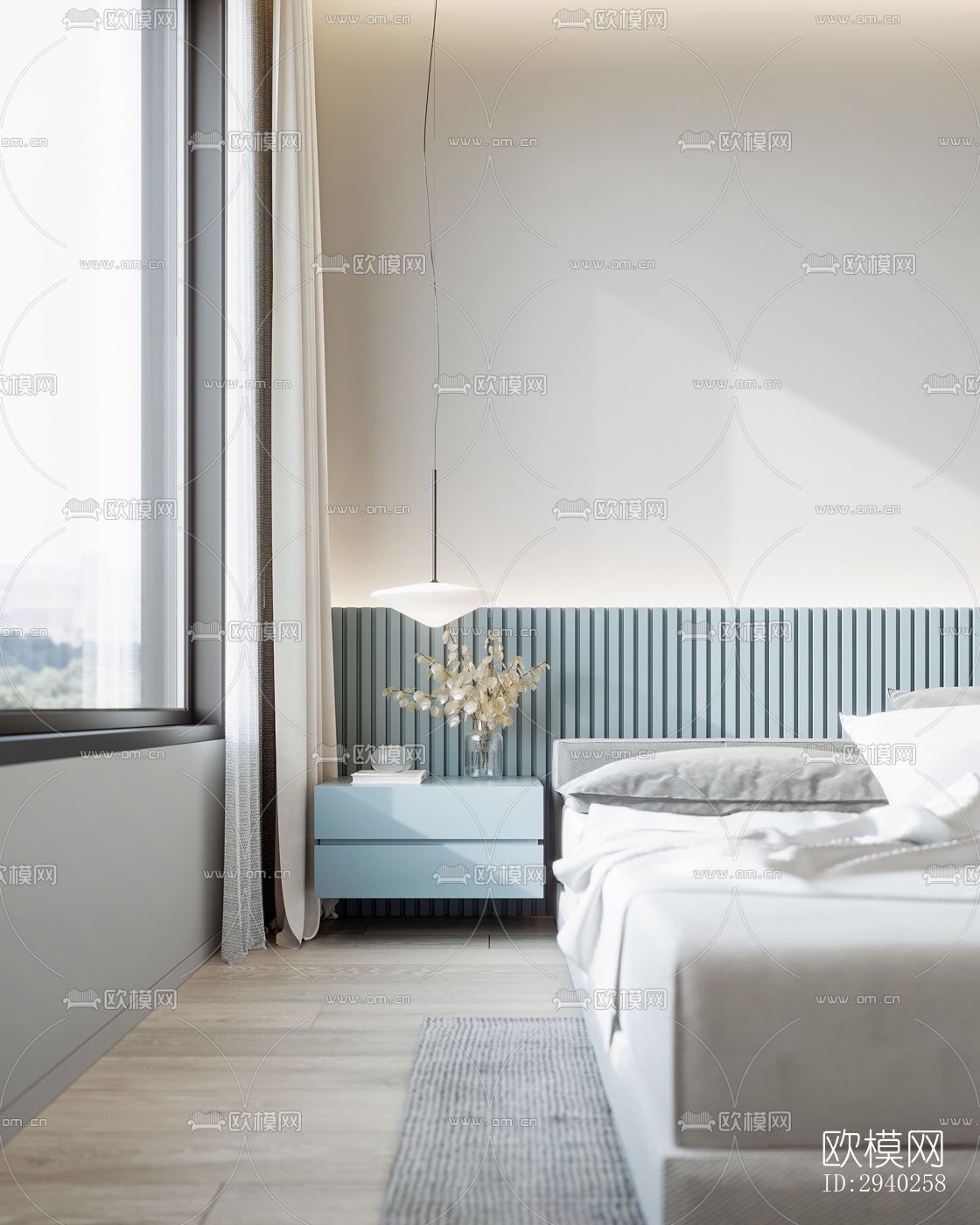 现代平层效果图下载（渲染图1）