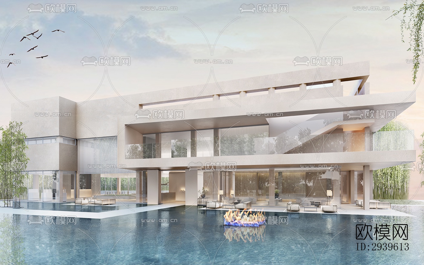 现代酒店民宿效果图下载（渲染图20）