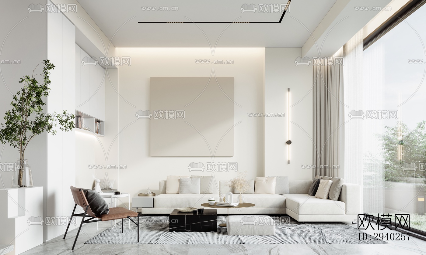 现代平层效果图下载（渲染图7）