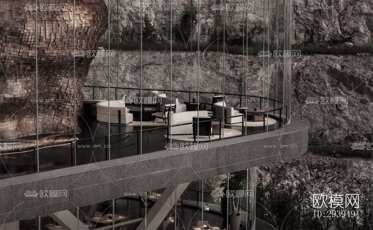 现代酒店民宿效果图下载（渲染图4）