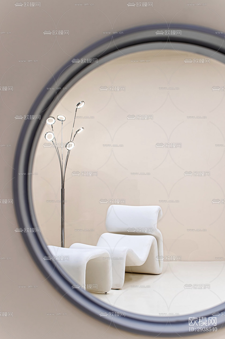 奶油风展览展厅效果图下载（渲染图11）