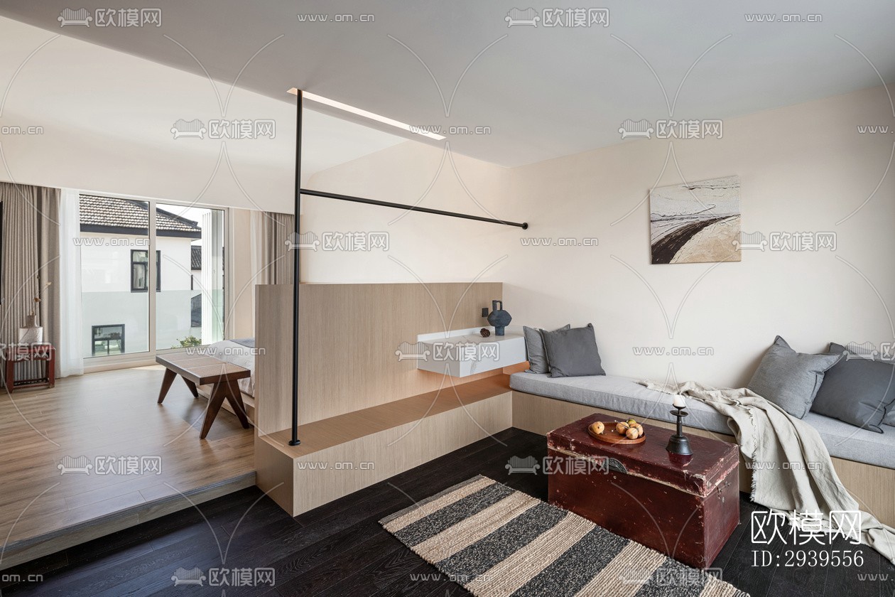 现代酒店民宿效果图下载（渲染图14）