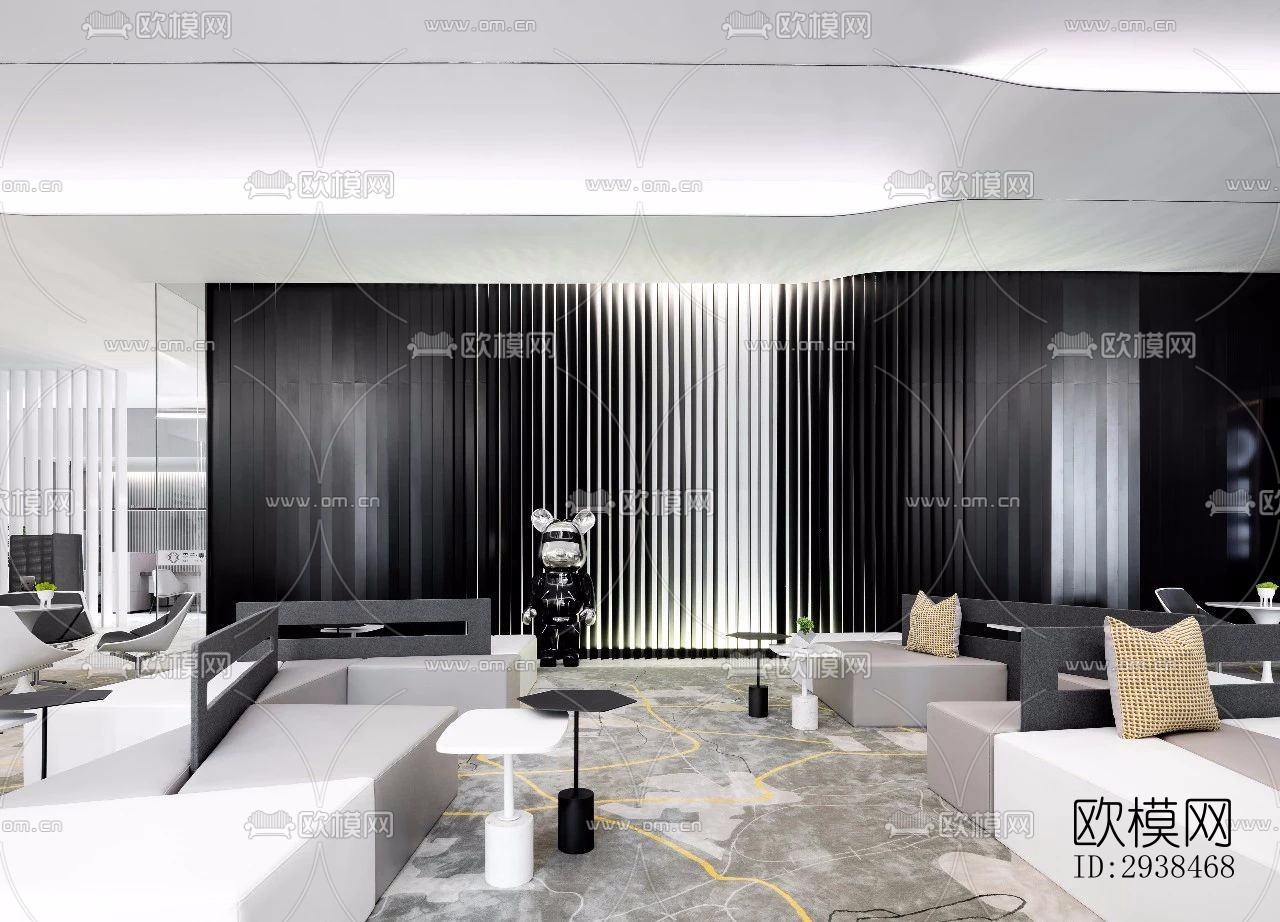 高级灰售楼处效果图下载（渲染图17）