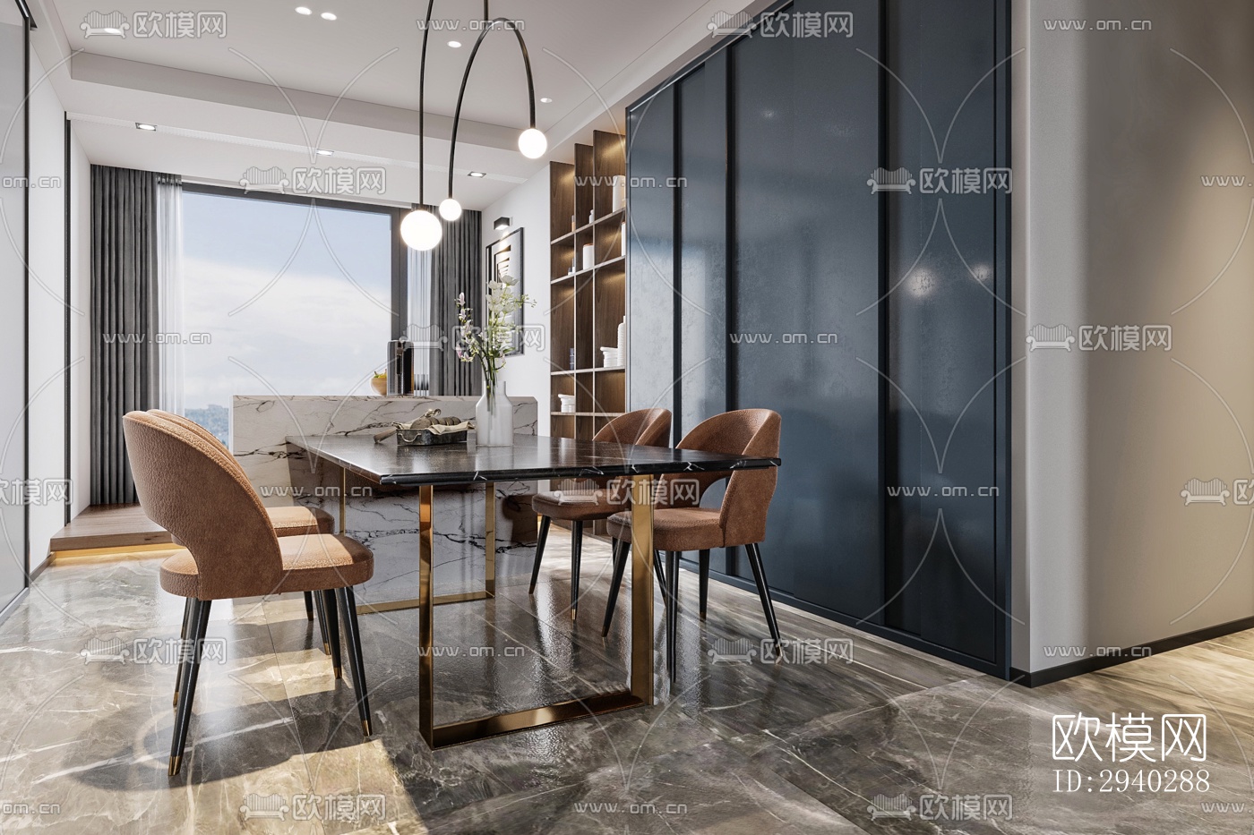 现代平层效果图下载（渲染图6）