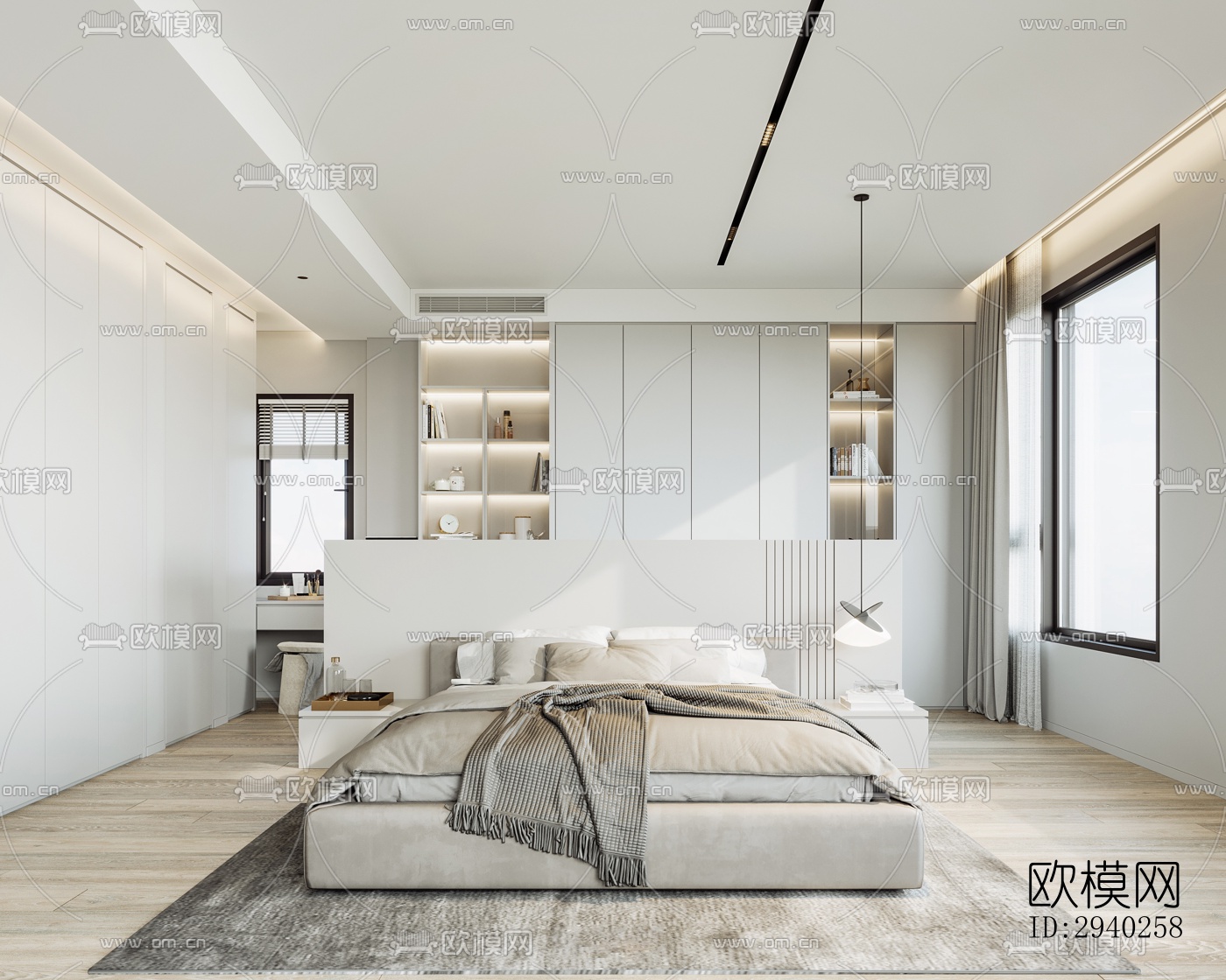 现代平层效果图下载（渲染图10）