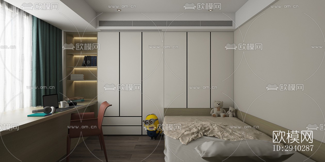 现代平层效果图下载（渲染图12）