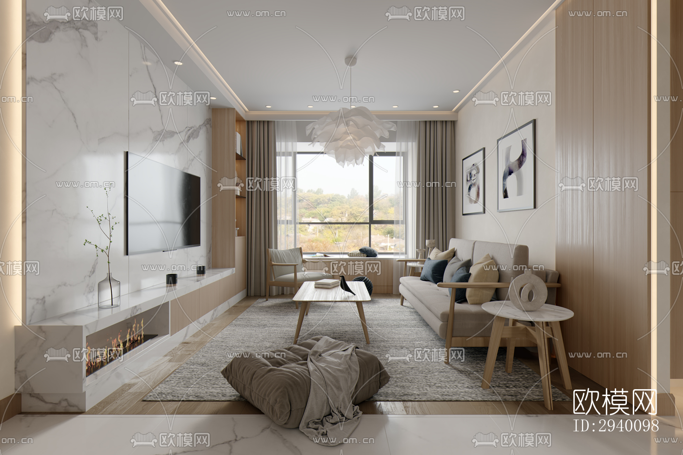 北欧平层效果图下载（渲染图7）