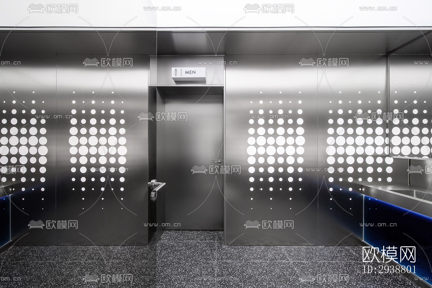 高级灰展览展厅效果图下载（渲染图18）