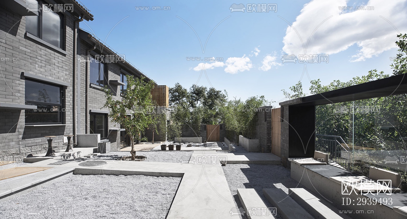 现代酒店民宿效果图下载（渲染图1）