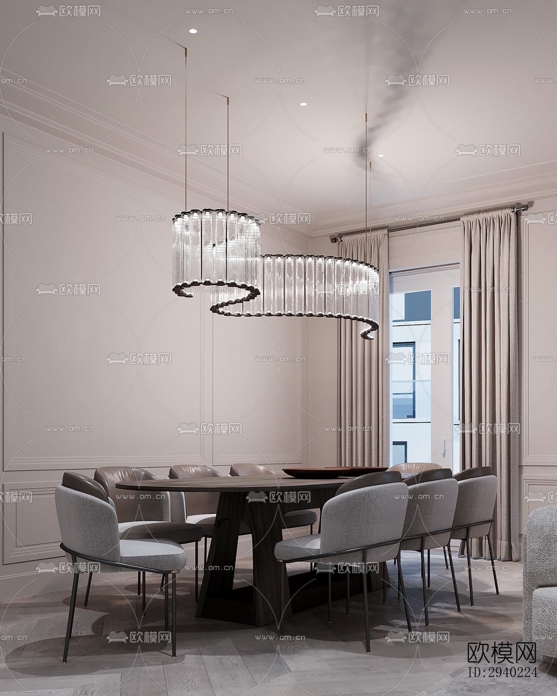 法式平层效果图下载（渲染图19）