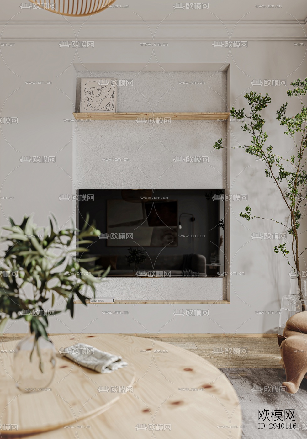 北欧平层效果图下载（渲染图7）