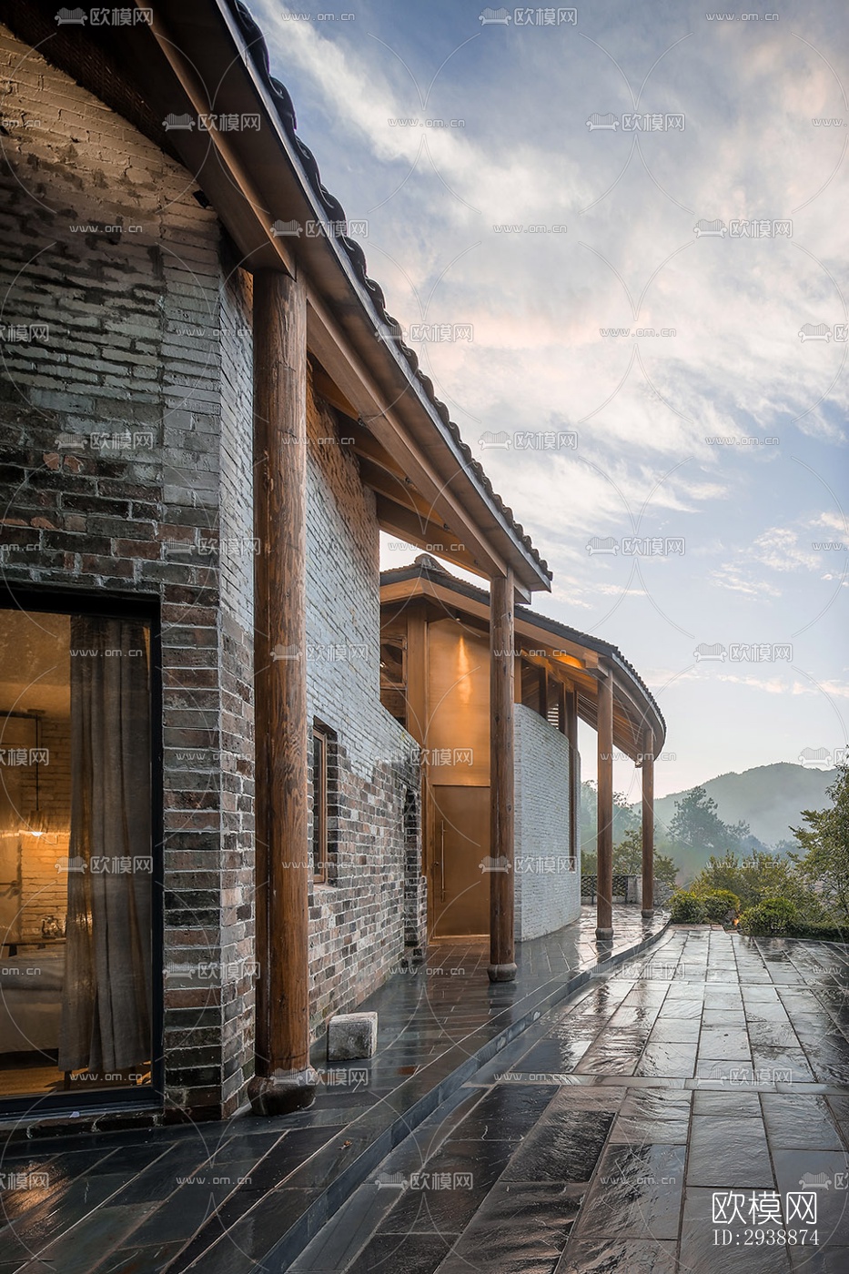 中式酒店民宿效果图下载（渲染图14）