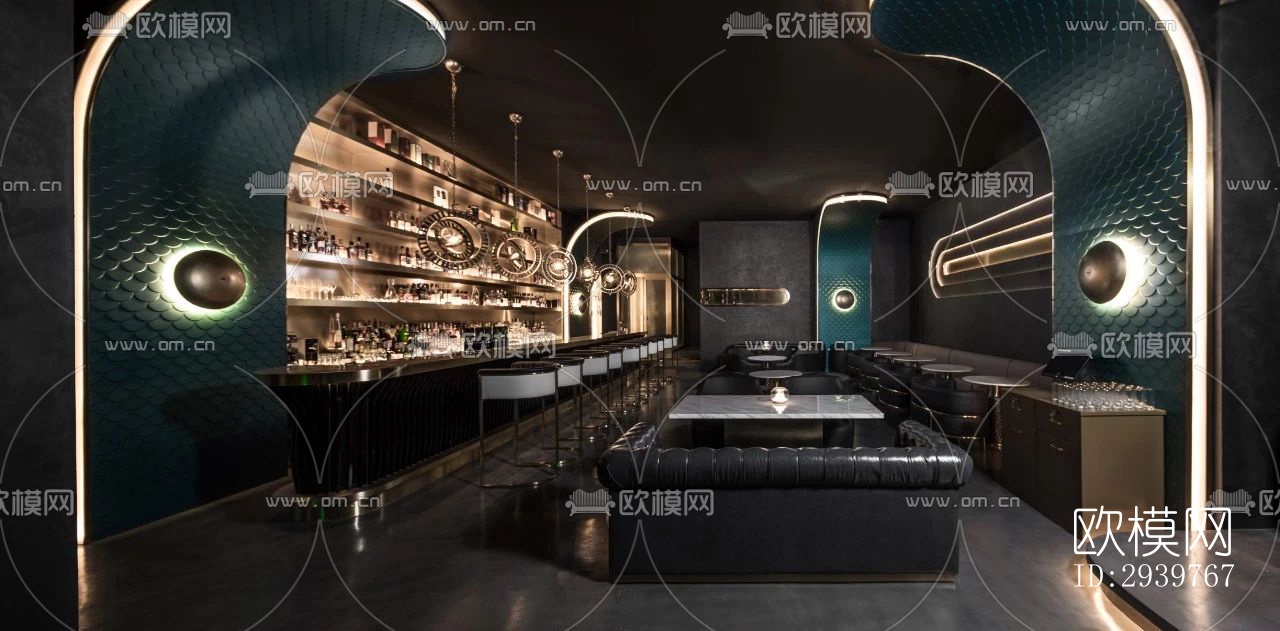 现代酒吧效果图下载（渲染图2）