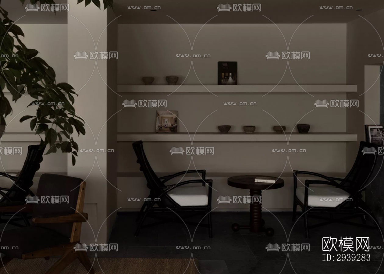 新中式酒店民宿效果图下载（渲染图11）