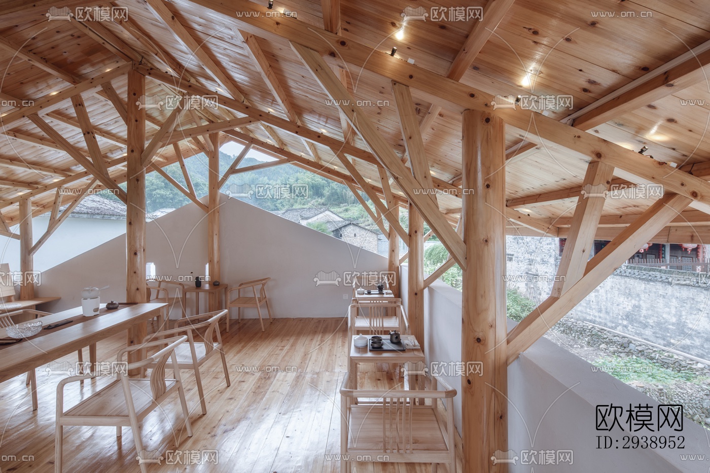 中式酒店民宿效果图下载（渲染图2）