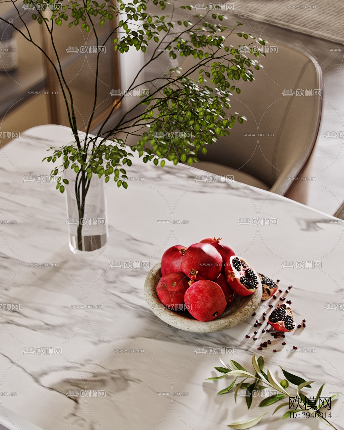 现代平层效果图下载（渲染图2）