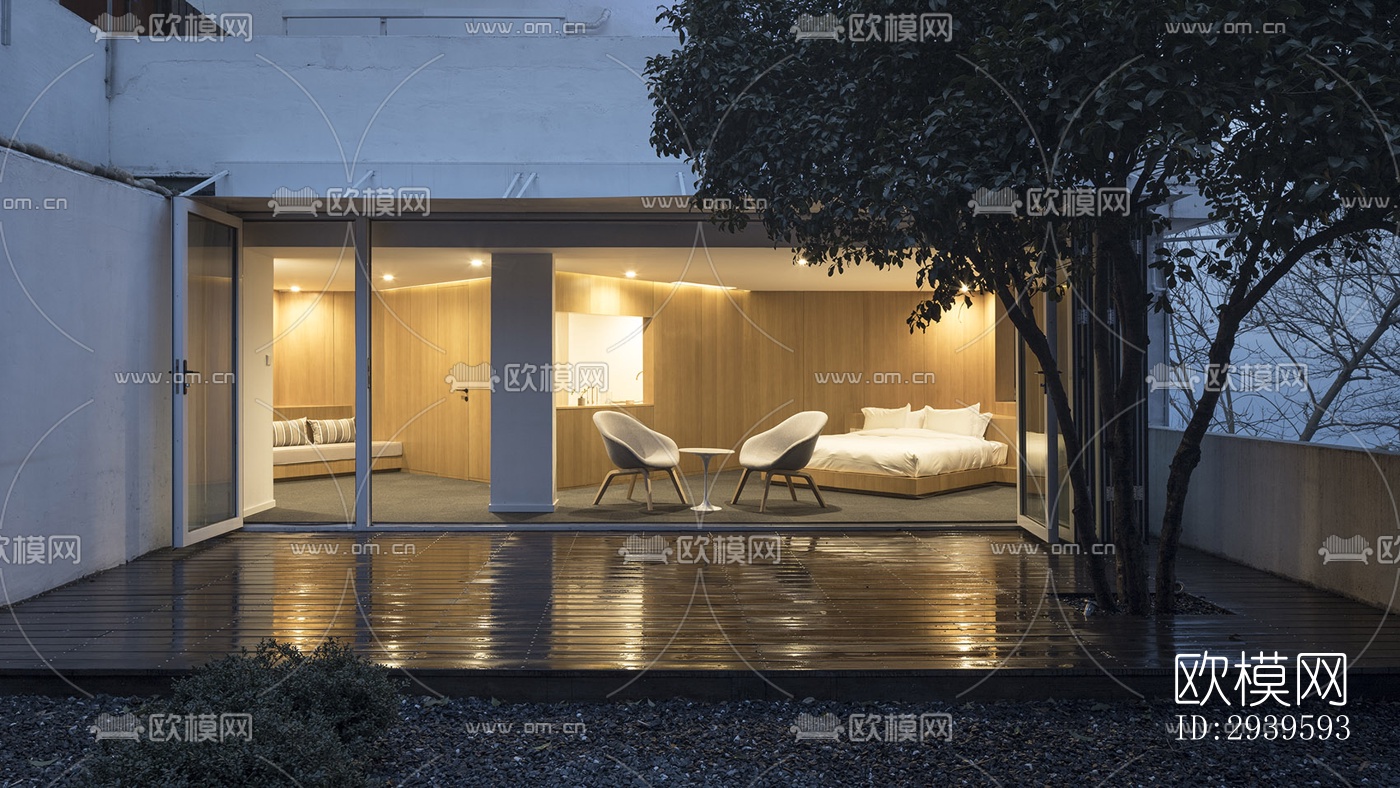 现代酒店民宿效果图下载（渲染图12）