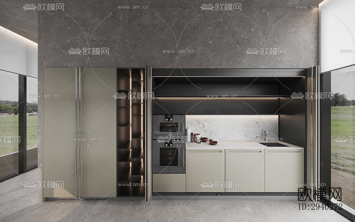 现代平层效果图下载（渲染图11）