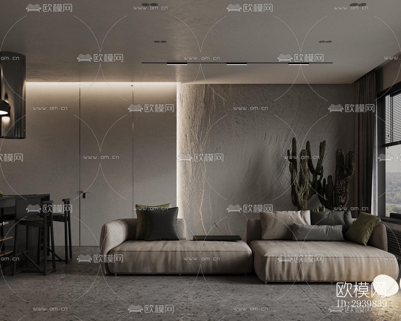 现代公寓效果图下载（渲染图4）