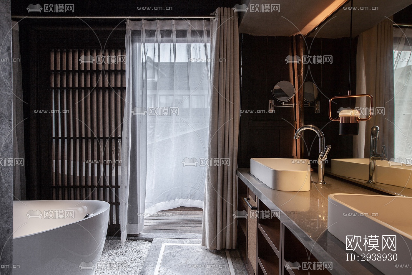 中式酒店民宿效果图下载（渲染图18）