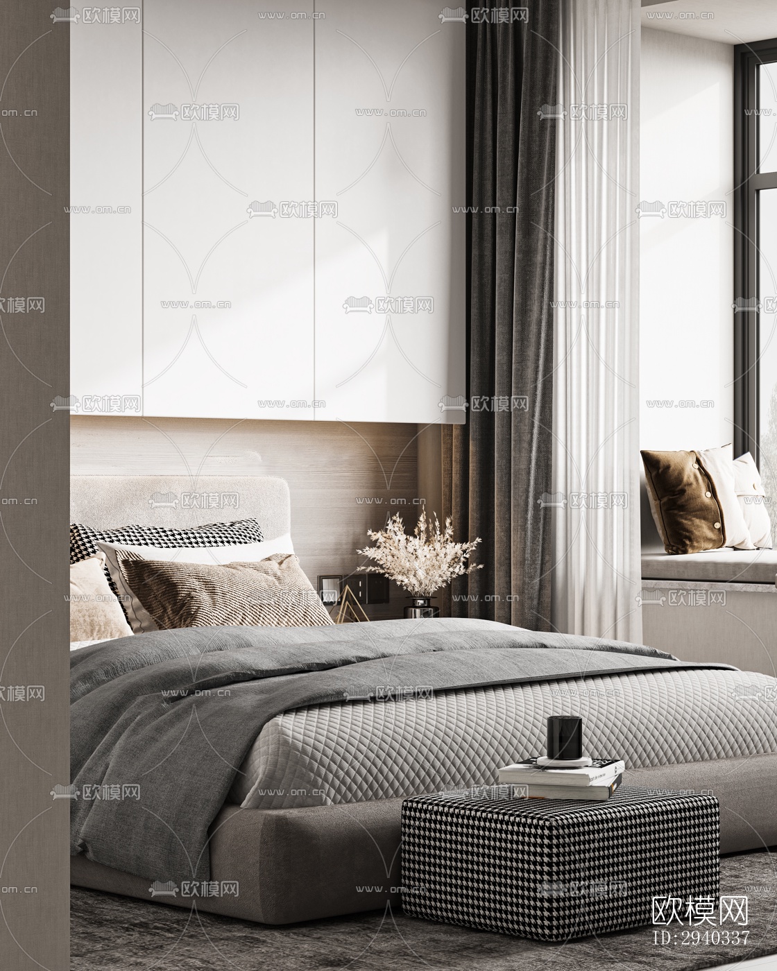 现代平层效果图下载（渲染图3）