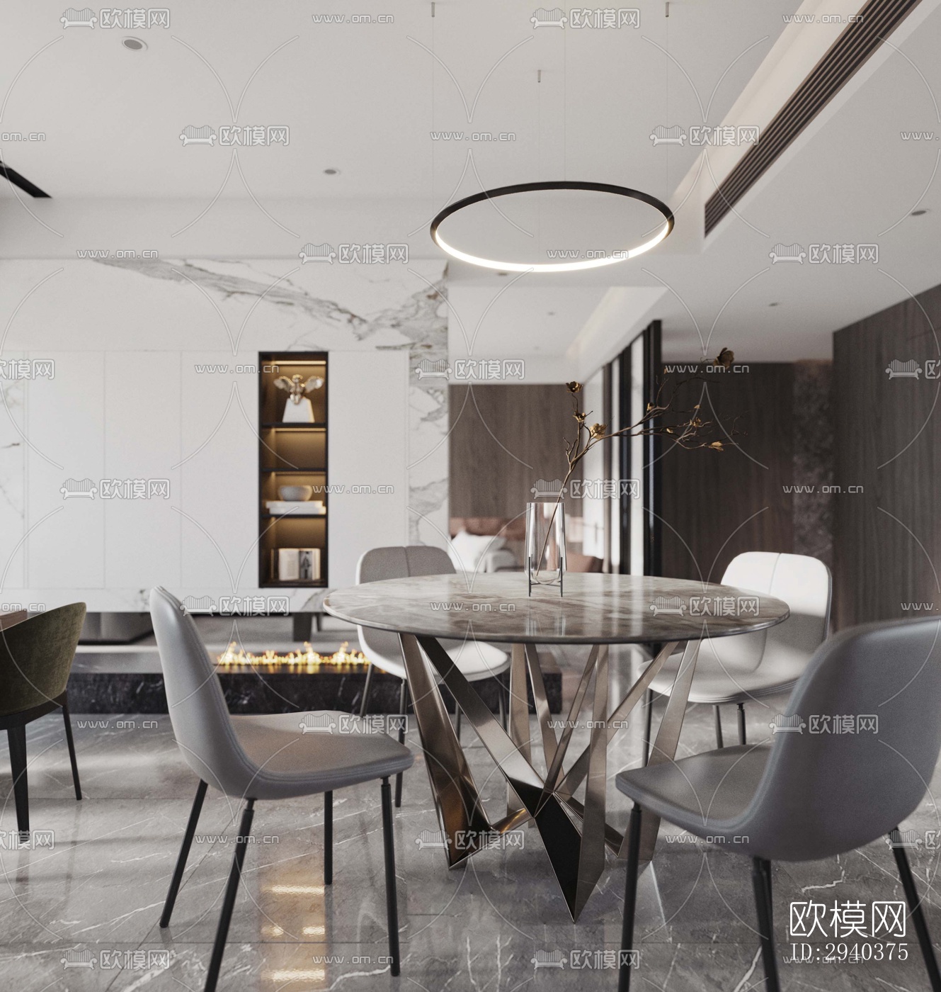 现代平层效果图下载（渲染图6）